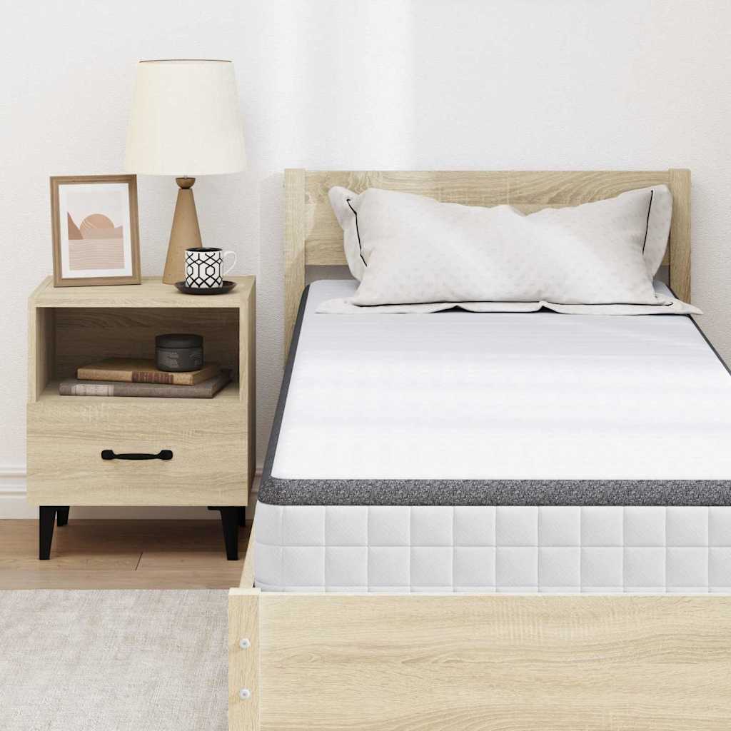 Materasso Bianco e Grigio 80 x 200 cm Molla Bonell