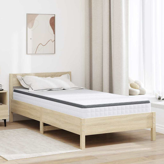 Materasso Bianco e Grigio 90 x 190 cm Molla Bonell