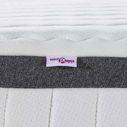 Materasso Bianco e Grigio 90 x 200 cm Molla Bonell