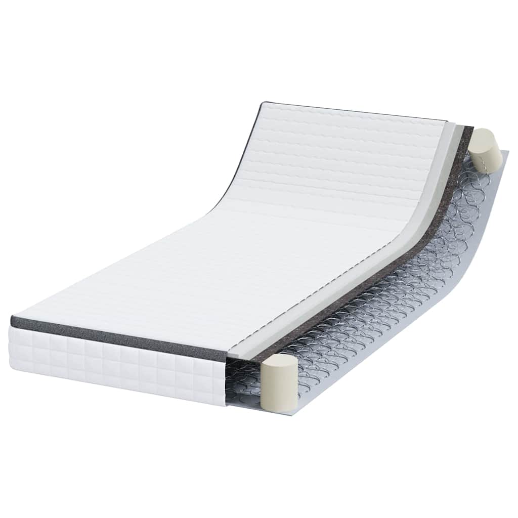 Materasso Bianco e Grigio 90 x 200 cm Molla Bonell