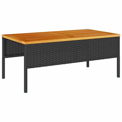 Set Divano da Giardino 6 pcs Nero e crema polyrattan