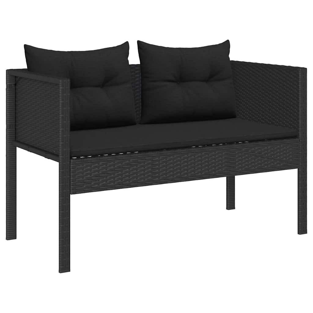Set Divano da Giardino 6 pcs Nero polyrattan
