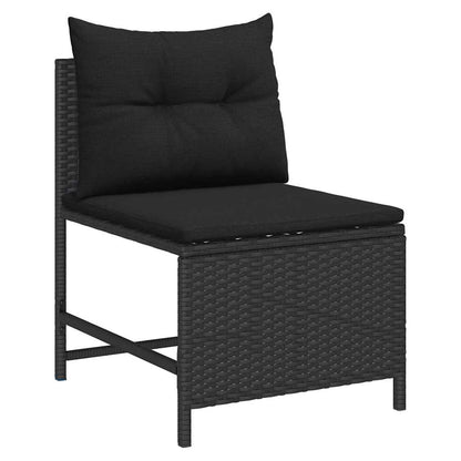 Set Divano da Giardino 6 pcs Nero polyrattan