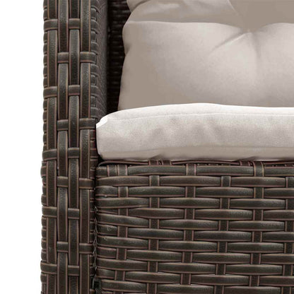 Set Divano da Giardino 6 pcs Marrone e crema polyrattan