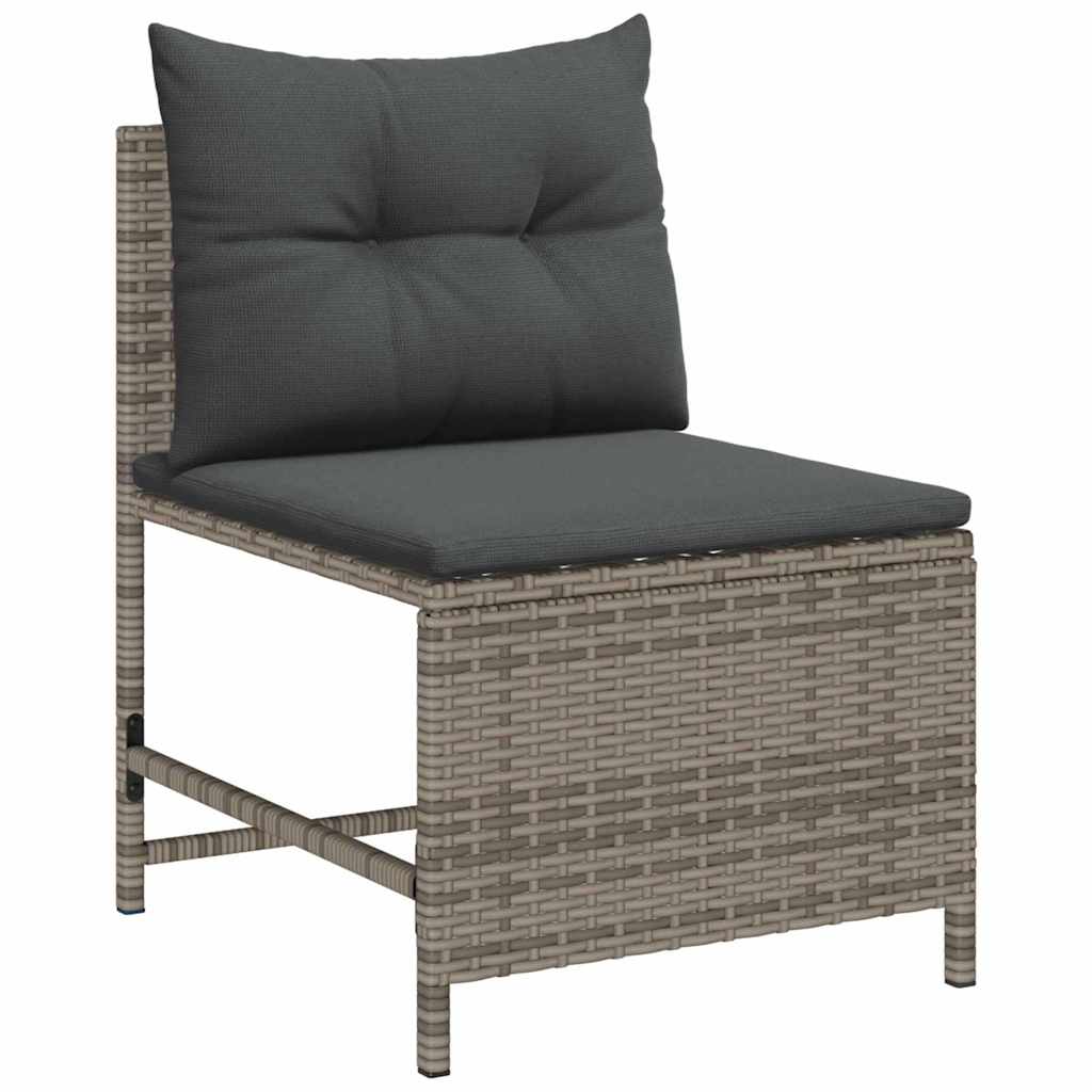 Set Divano da Giardino 6 pcs grigio e grigio scuro polyrattan