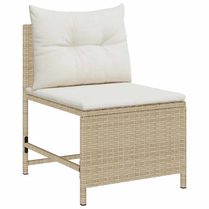 Set Divano da Giardino 6 pcs beige e panna polyrattan