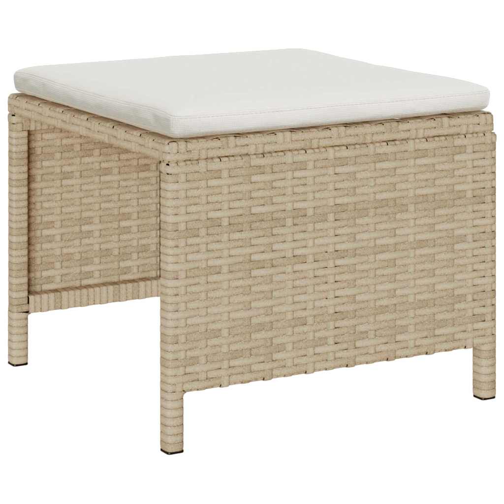 Set Divano da Giardino 6 pcs beige e panna polyrattan