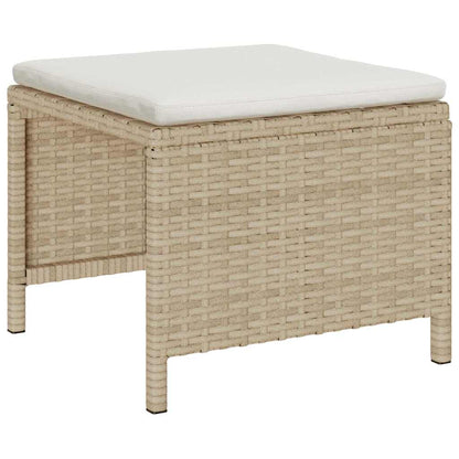 Set Divano da Giardino 6 pcs beige e panna polyrattan