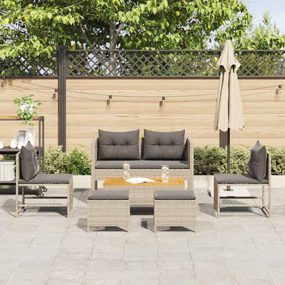 Set Divano da Giardino 6 pcs Grigio chiaro e grigio scuro