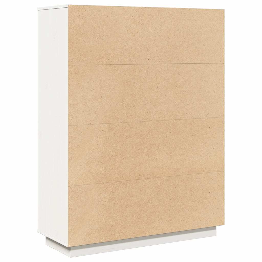 Credenza Bianca 89x34x116,5 cm in Legno Massello di Pino - homemem39