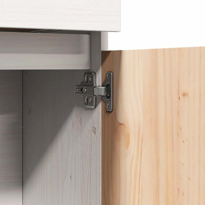 Credenza Bianca 89x34x116,5 cm in Legno Massello di Pino - homemem39