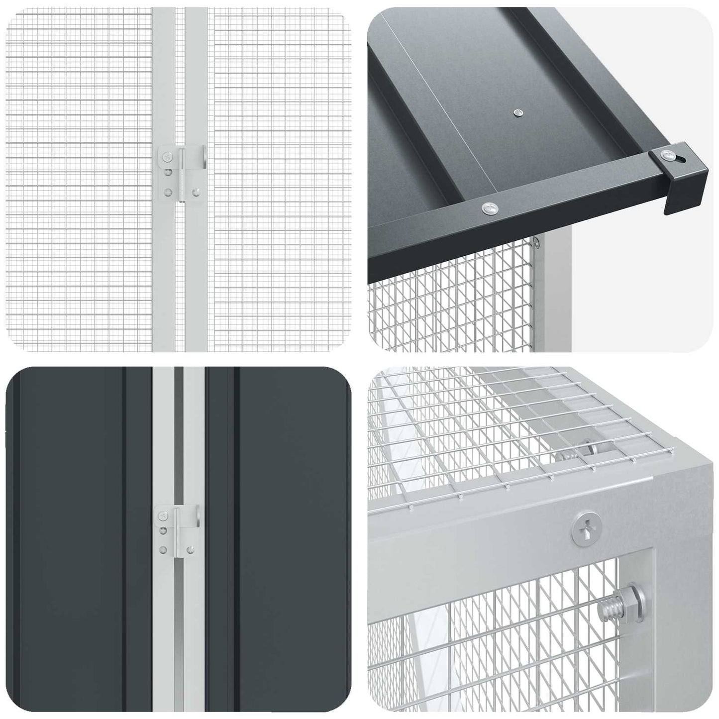 Gabbia per uccelli Antracite 821,5 x 111 x 142 cm