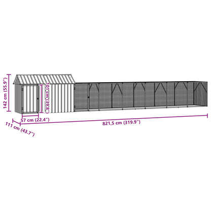 Gabbia per uccelli Antracite 821,5 x 111 x 142 cm