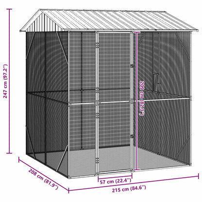 Gabbia per uccelli Antracite 215 x 208 x 247 cm Acciaio zincato | homemem39