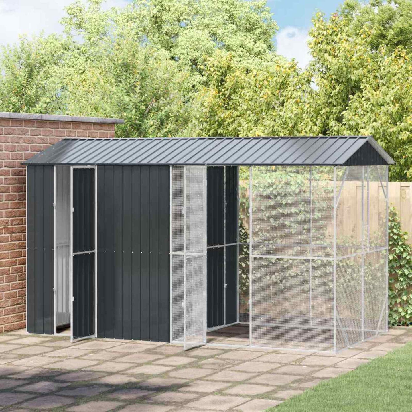 Gabbia per uccelli Antracite 430 x 208 x 247 cm Acciaio zincato | homemem39