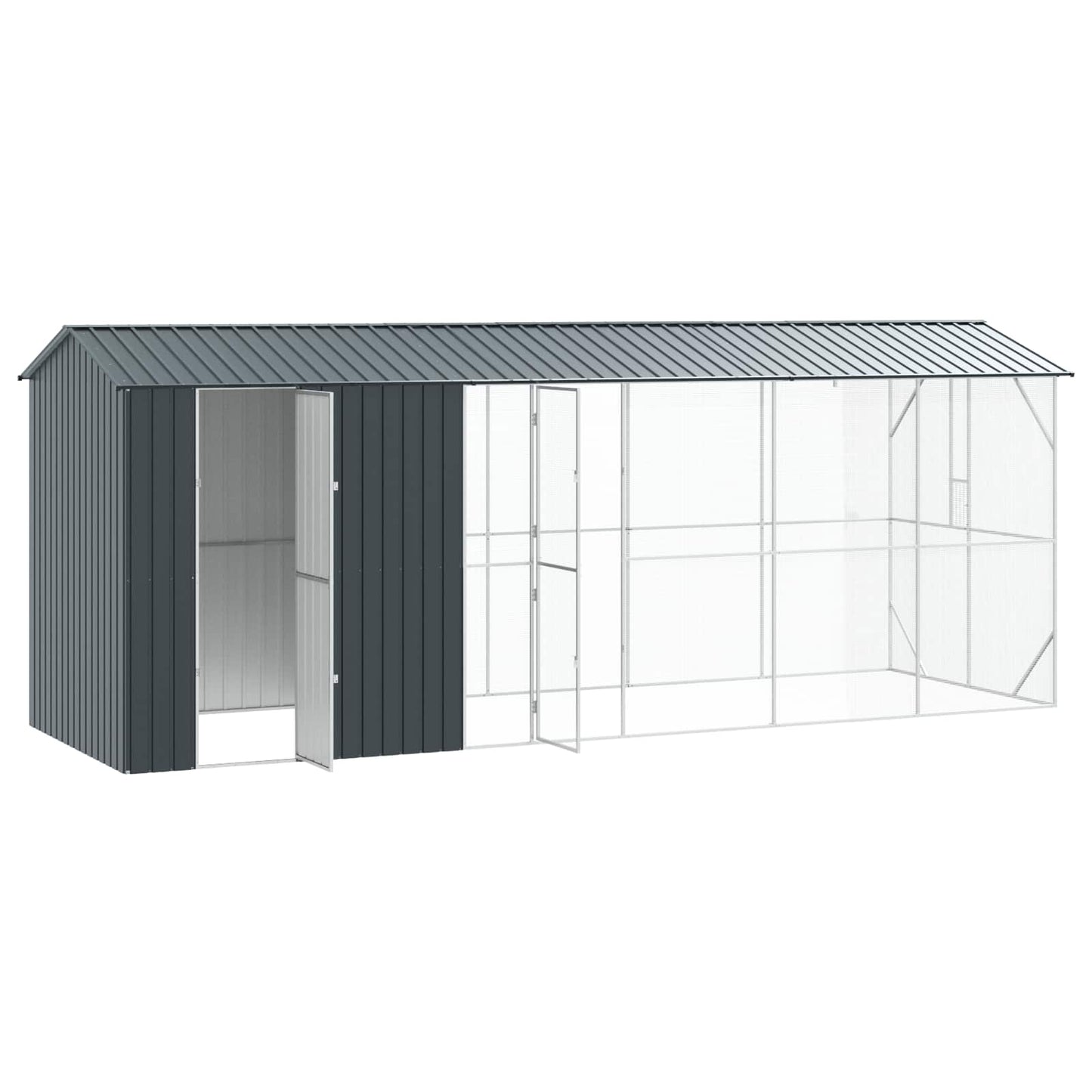 Gabbia per uccelli Antracite 645 x 208 x 247 cm Acciaio zincato | homemem39
