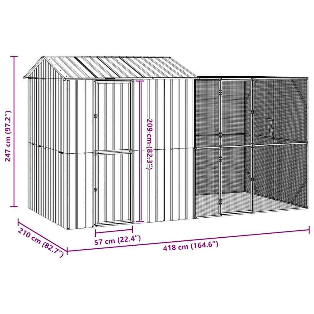 Gabbia per uccelli Antracite 418 x 210 x 247 cm Acciaio zincato | homemem39