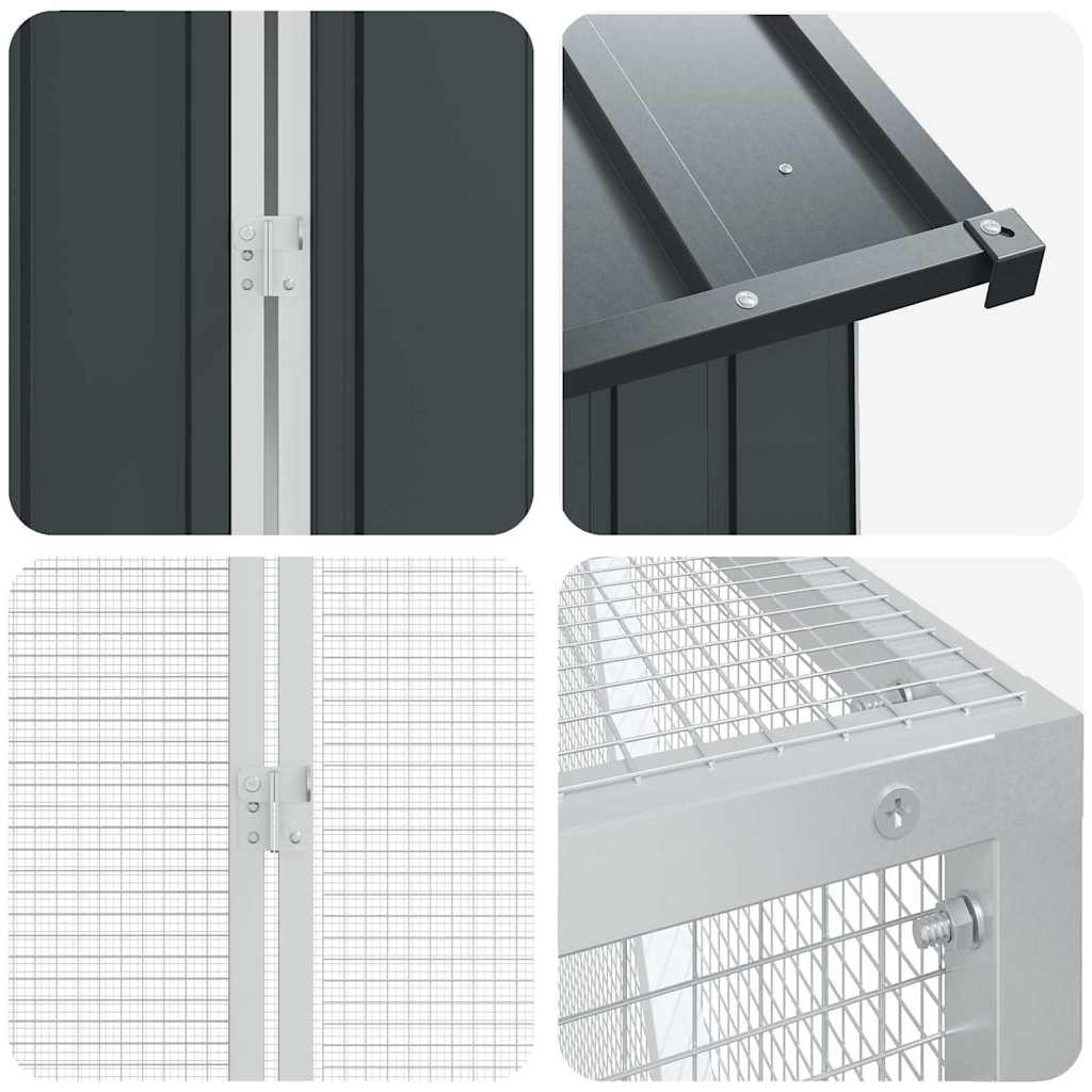 Gabbia per uccelli Antracite 621 x 208 x 247 cm Acciaio zincato