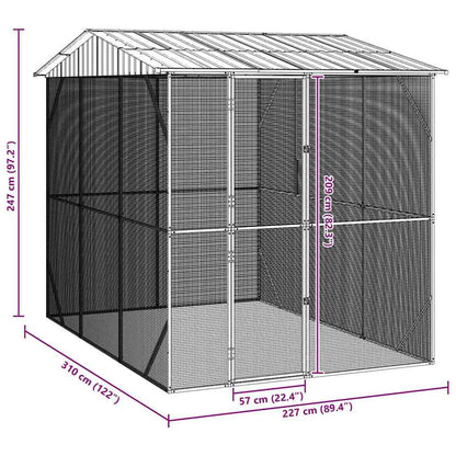 Gabbia per uccelli Antracite 227 x 310 x 247 cm Acciaio zincato