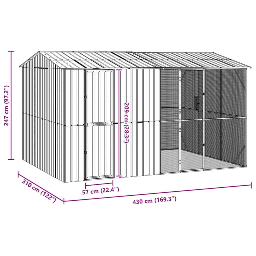Gabbia per uccelli Antracite 430 x 310 x 247 cm Acciaio zincato | homemem39