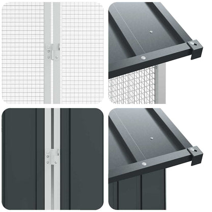 Gabbia per uccelli Antracite 860 x 310 x 247 cm Acciaio zincato