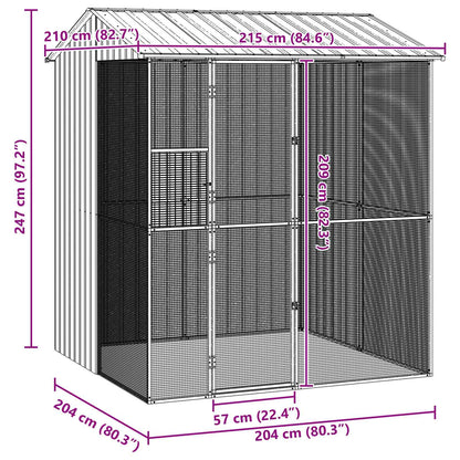 Gabbia per uccelli Antracite 215 x 210 x 247 cm Acciaio zincato | homemem39