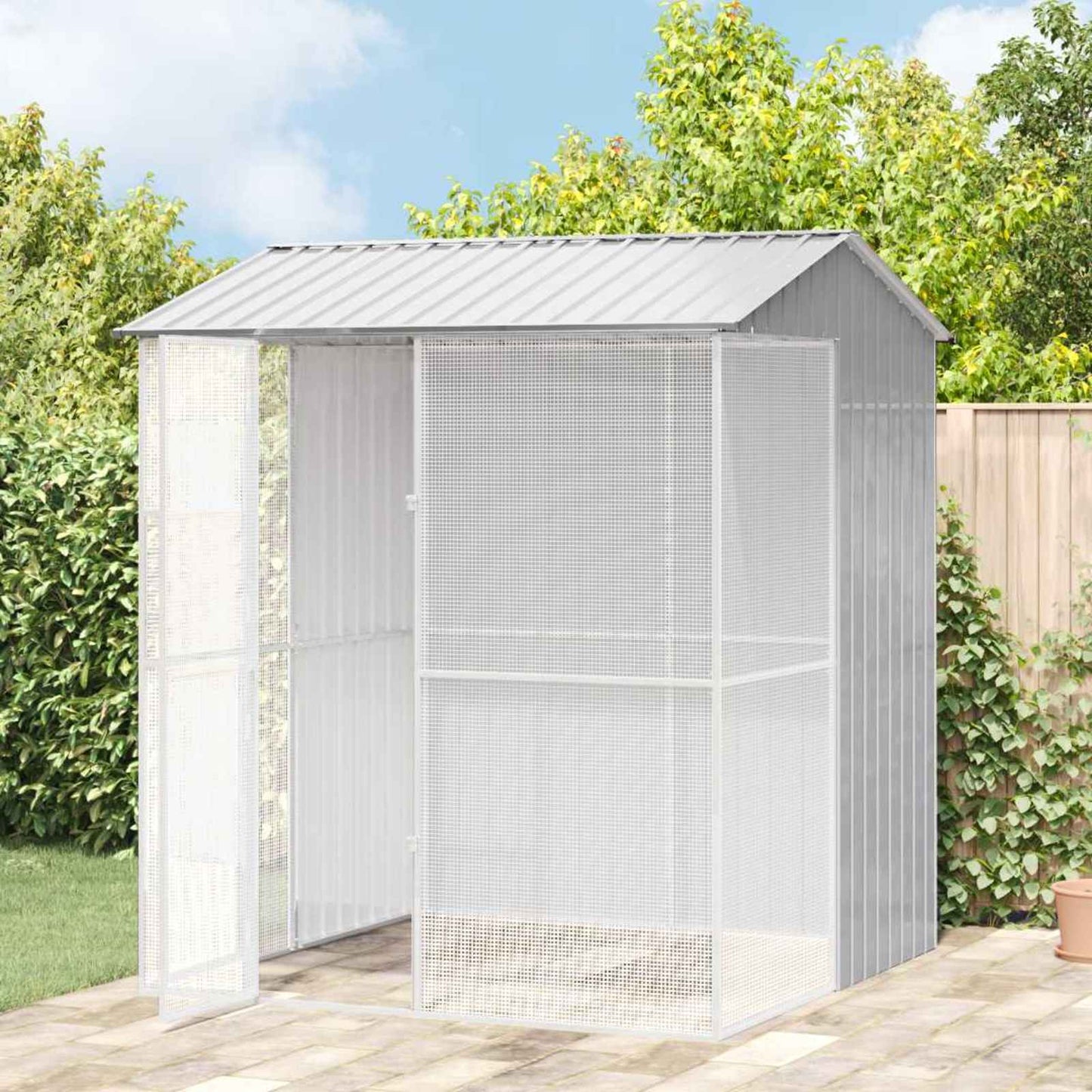 Gabbia per uccelli Grigio 215 x 210 x 247 cm Acciaio zincato | homemem39
