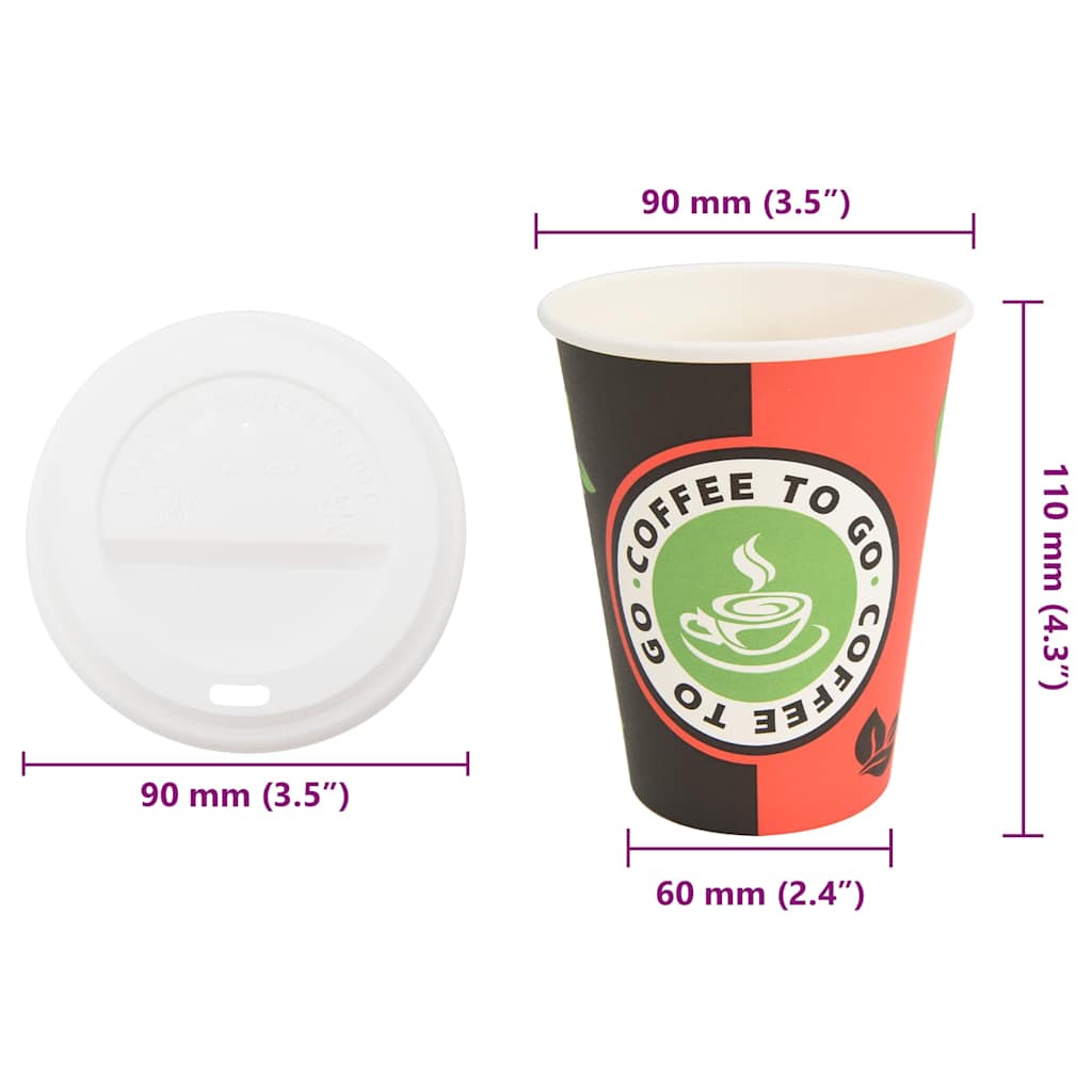 Tazze da Caffè in Carta con Coperchi 1000 pz 4oz 100 ml | homemem39