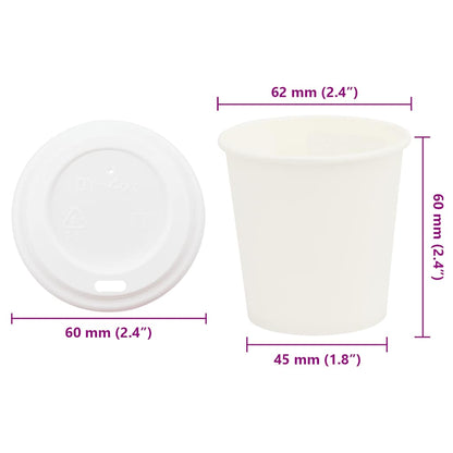 Tazze da Caffè in Carta con Coperchi 1000 pz 4oz 100 ml | homemem39