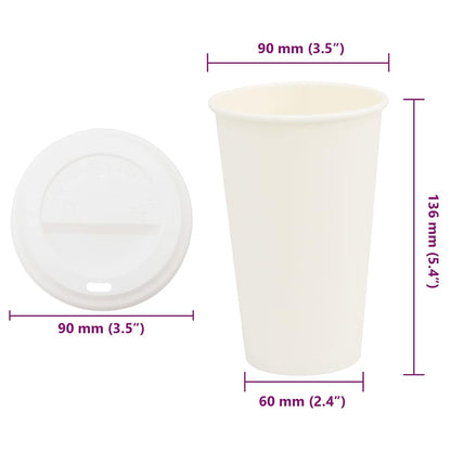 Tazze da Caffè in Carta con Coperchi 1000 pz 16oz 400 ml | homemem39