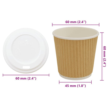 Tazze da Caffè in Carta con Coperchi 1000 pz 4oz 100 ml | homemem39