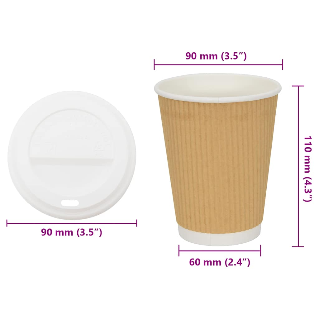 Tazze da Caffè in Carta con Coperchi 1000 pz 12oz 300 ml | homemem39