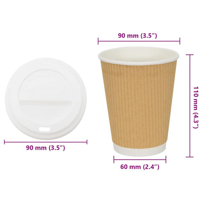 Tazze da Caffè in Carta con Coperchi 1000 pz 12oz 300 ml | homemem39
