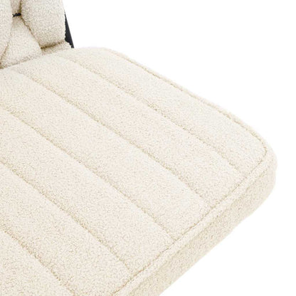 Sedia da Ufficio Girevole in Tessuto Riccio Crema Effetto Lana - homemem39