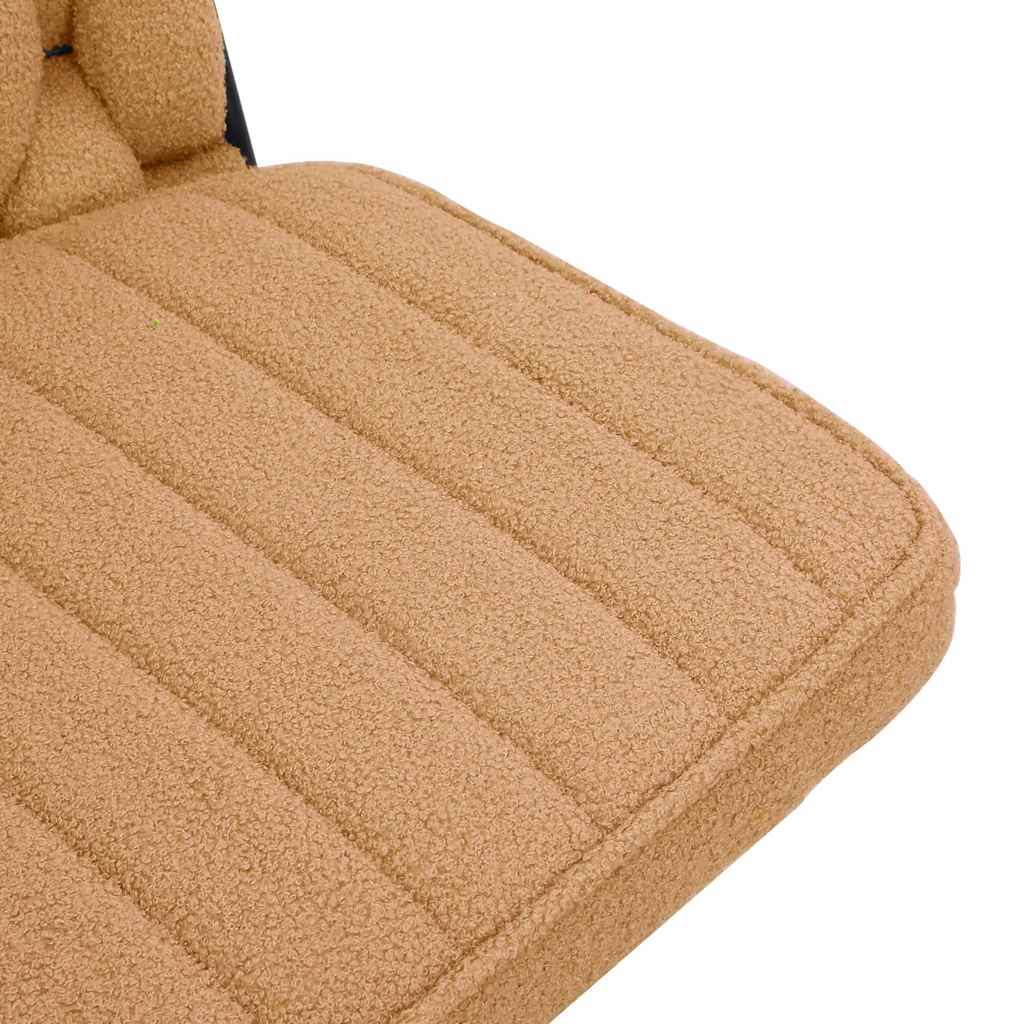 Sedia da Ufficio Girevole in Tessuto Riccio Beige Effetto Lana