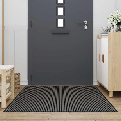 Zerbino a Strisce Nere e Grigie 115x200 cm | homemem39