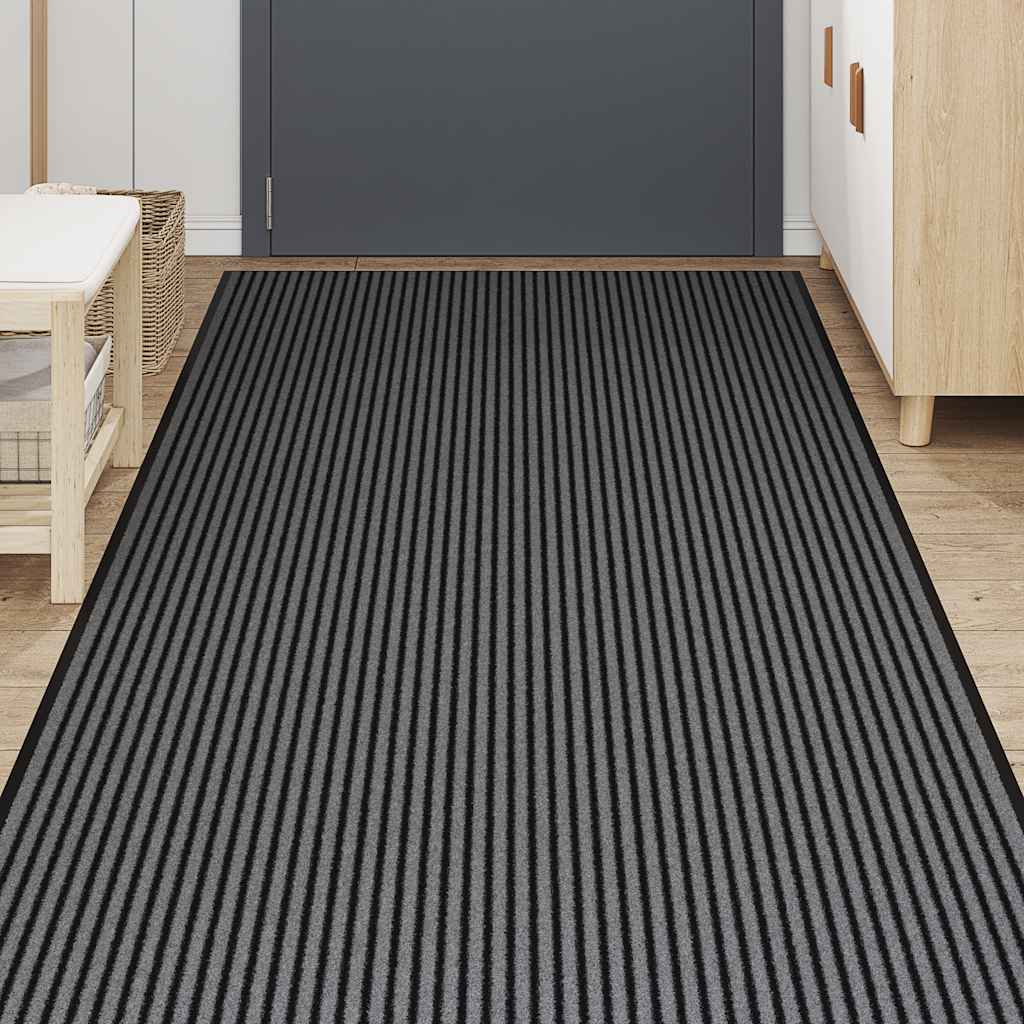 Zerbino a Strisce Nere e Grigie 115x300 cm | homemem39