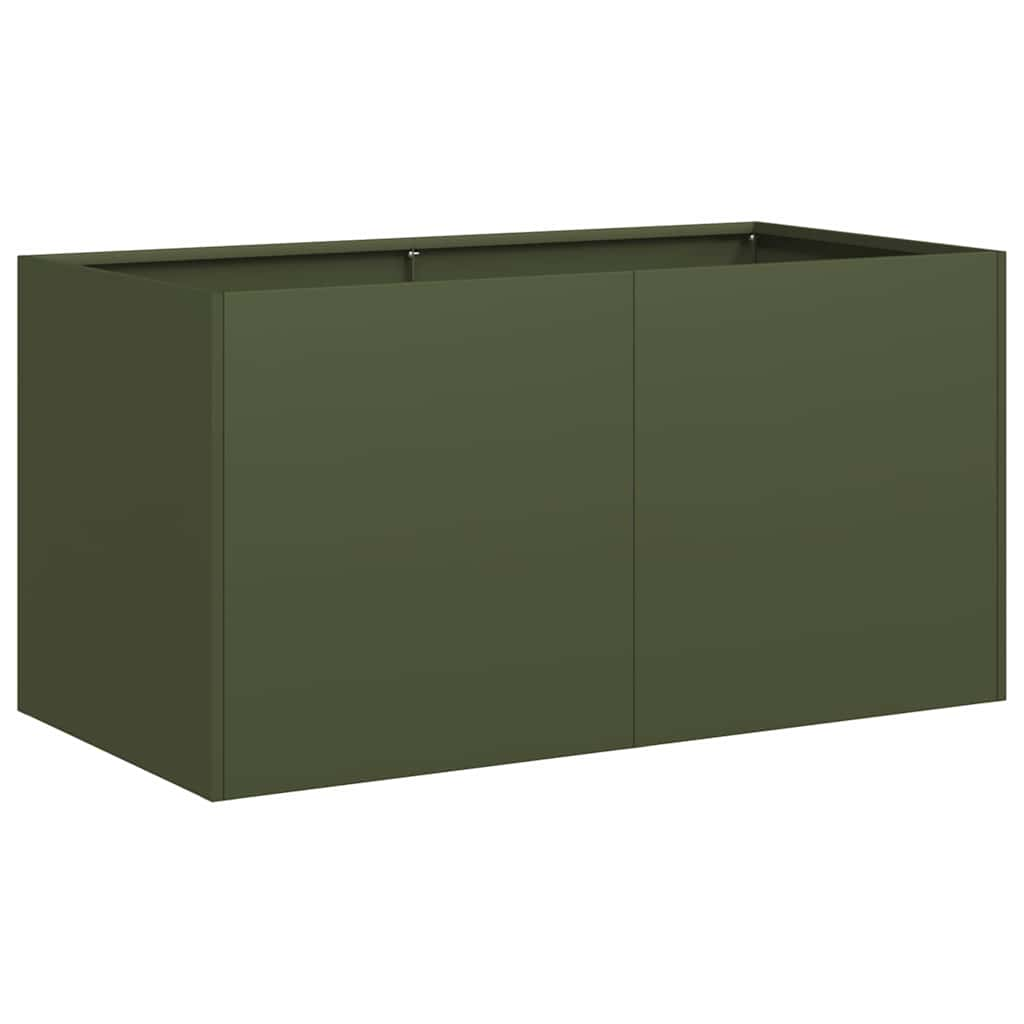 Fioriera Verde Oliva 80x40x40 cm in Acciaio Laminato a Freddo - homemem39