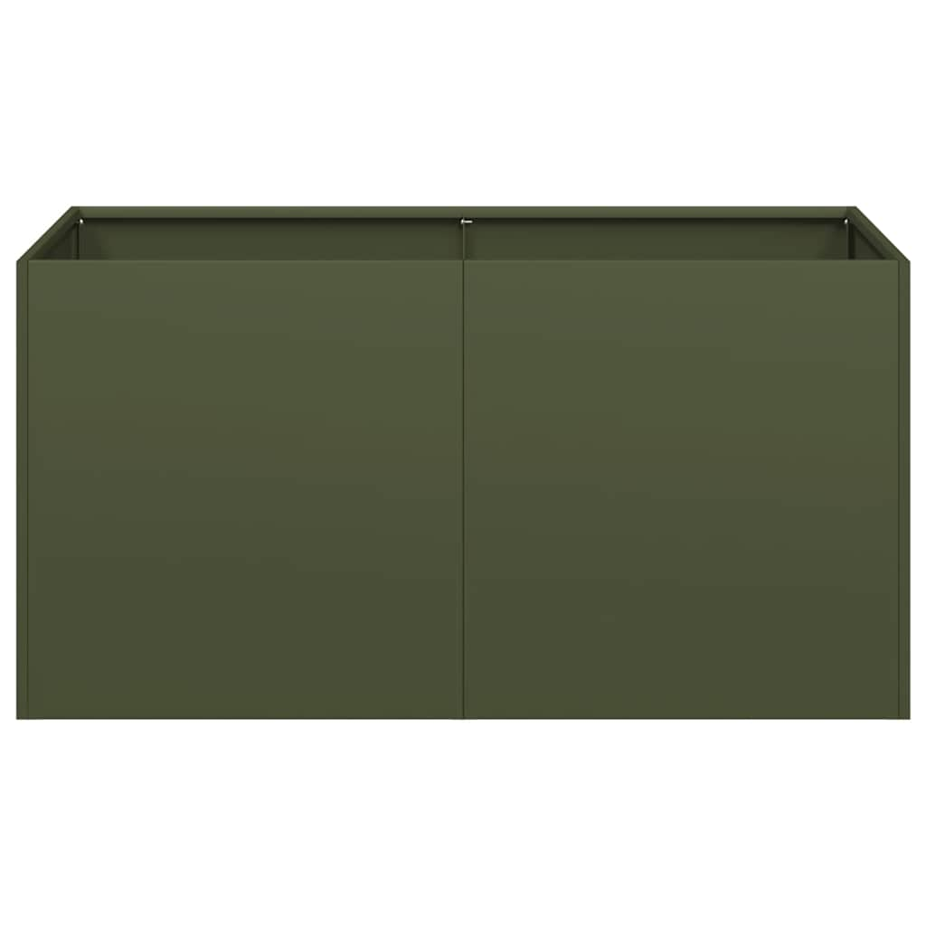 Fioriera Verde Oliva 80x40x40 cm in Acciaio Laminato a Freddo - homemem39