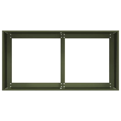 Fioriera Verde Oliva 80x40x40 cm in Acciaio Laminato a Freddo