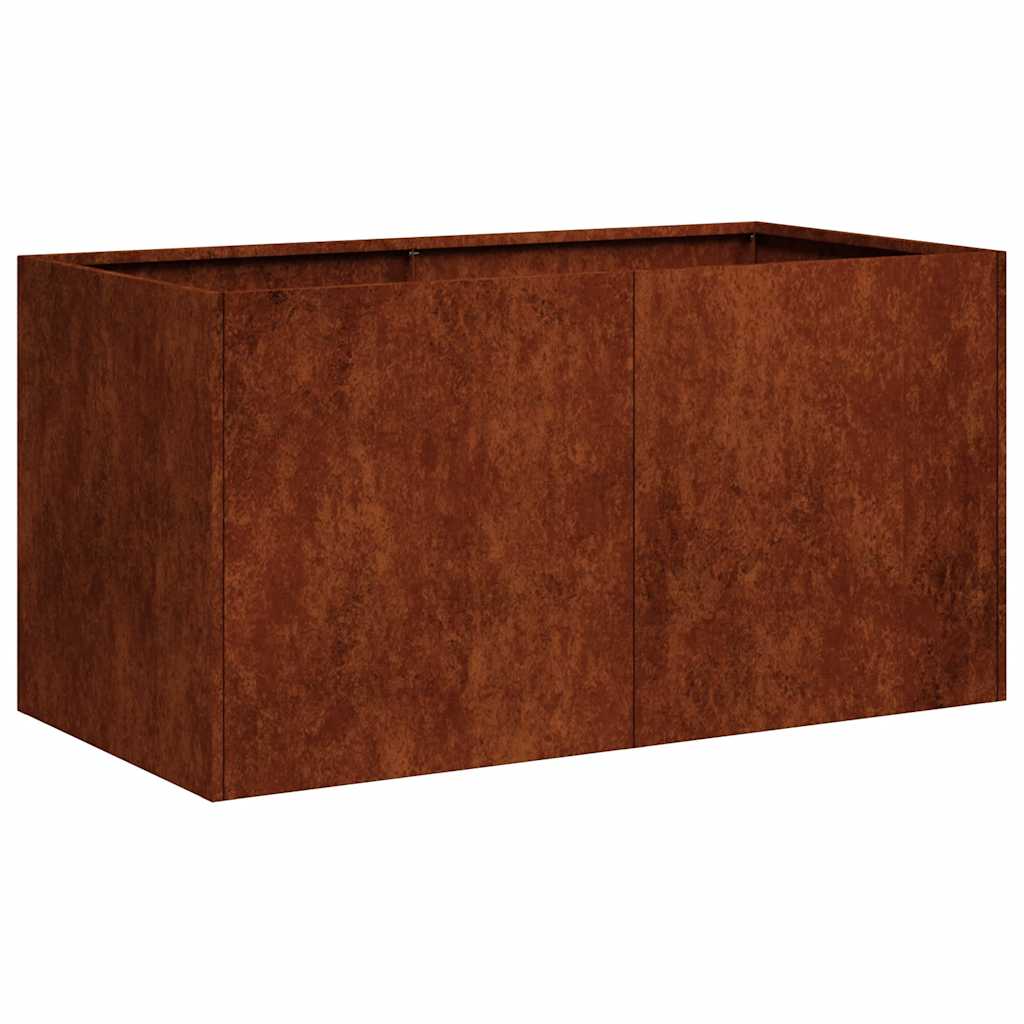Fioriera Arrugginita 80x40x40 cm in Acciaio Corten - homemem39