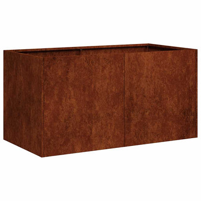 Fioriera Arrugginita 80x40x40 cm in Acciaio Corten - homemem39