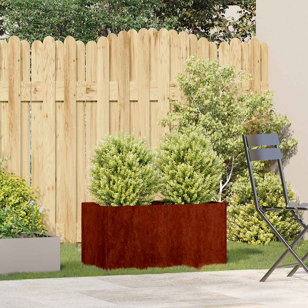 Fioriera Arrugginita 80x40x40 cm in Acciaio Corten - homemem39