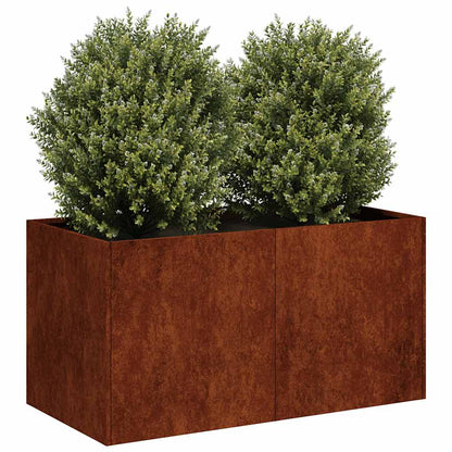 Fioriera Arrugginita 80x40x40 cm in Acciaio Corten - homemem39