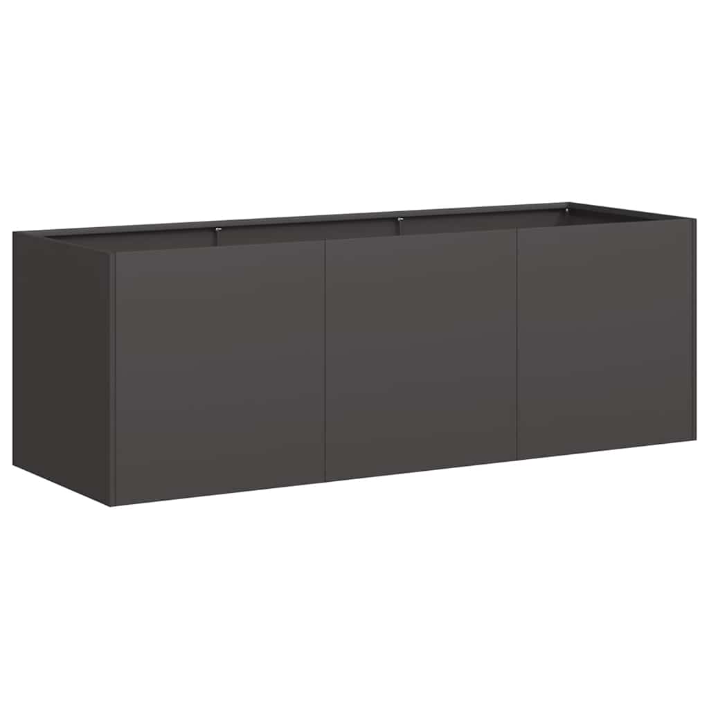 Fioriera Nera 120x40x40 cm Acciaio Laminato a Freddo