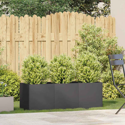 Fioriera Nera 120x40x40 cm Acciaio Laminato a Freddo