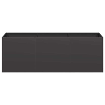 Fioriera Nera 120x40x40 cm in Acciaio Laminato a Freddo - homemem39