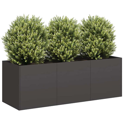 Fioriera Nera 120x40x40 cm Acciaio Laminato a Freddo