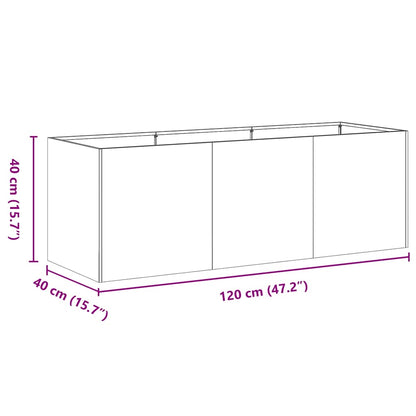 Fioriera Bianca 120x40x40 cm in Acciaio Laminato a Freddo - homemem39