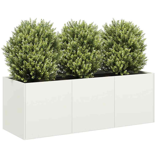 Fioriera Bianca 120x40x40 cm in Acciaio Laminato a Freddo